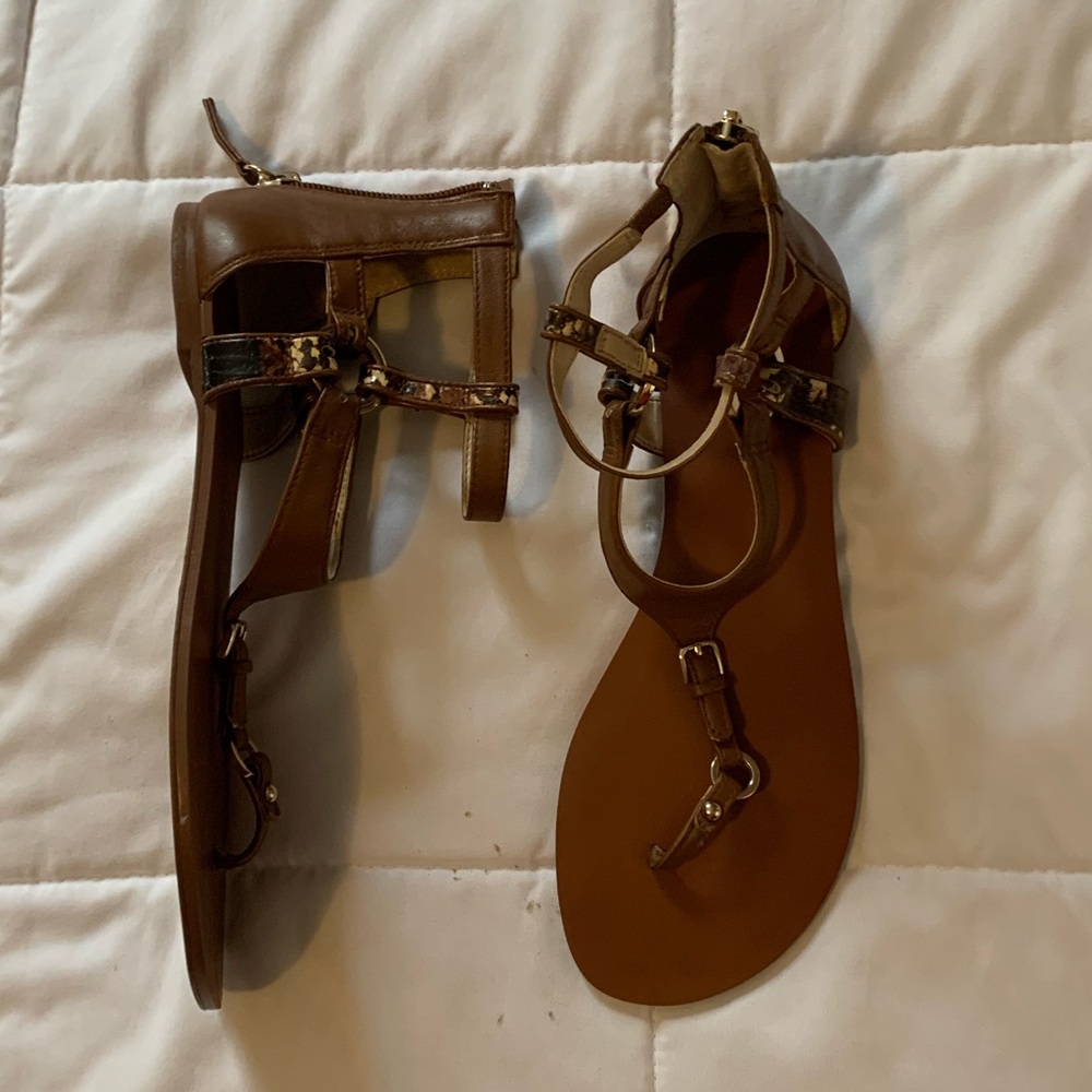 white house black market brown size 6.5 sandals